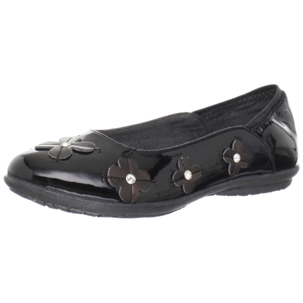NEW Hush Puppies Kid Sophian Patent Rhinestone Embellished Floral Ballet Flats